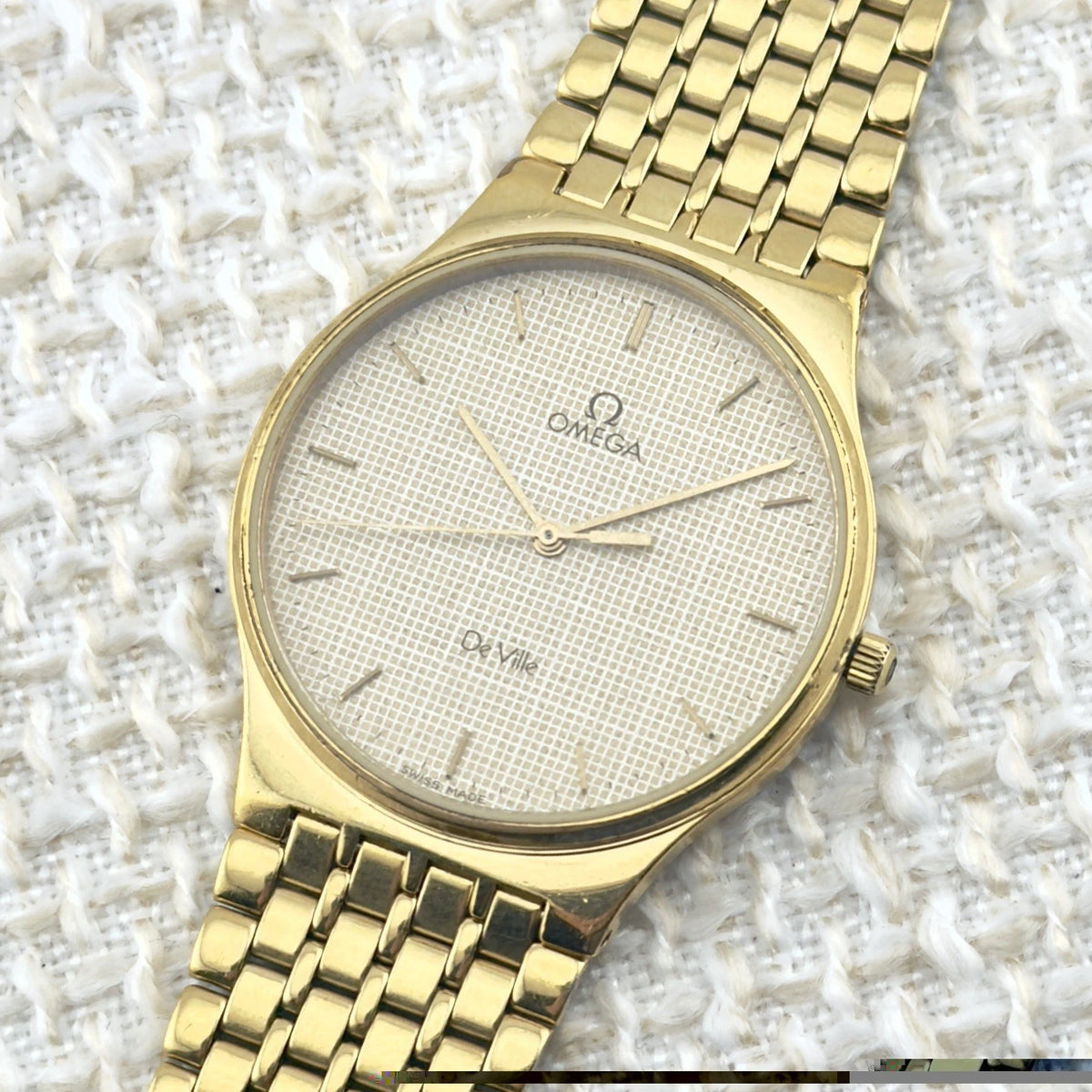 Vintage Omega De Ville - Gold Checker Dial - Quartz - Ref 195.0038