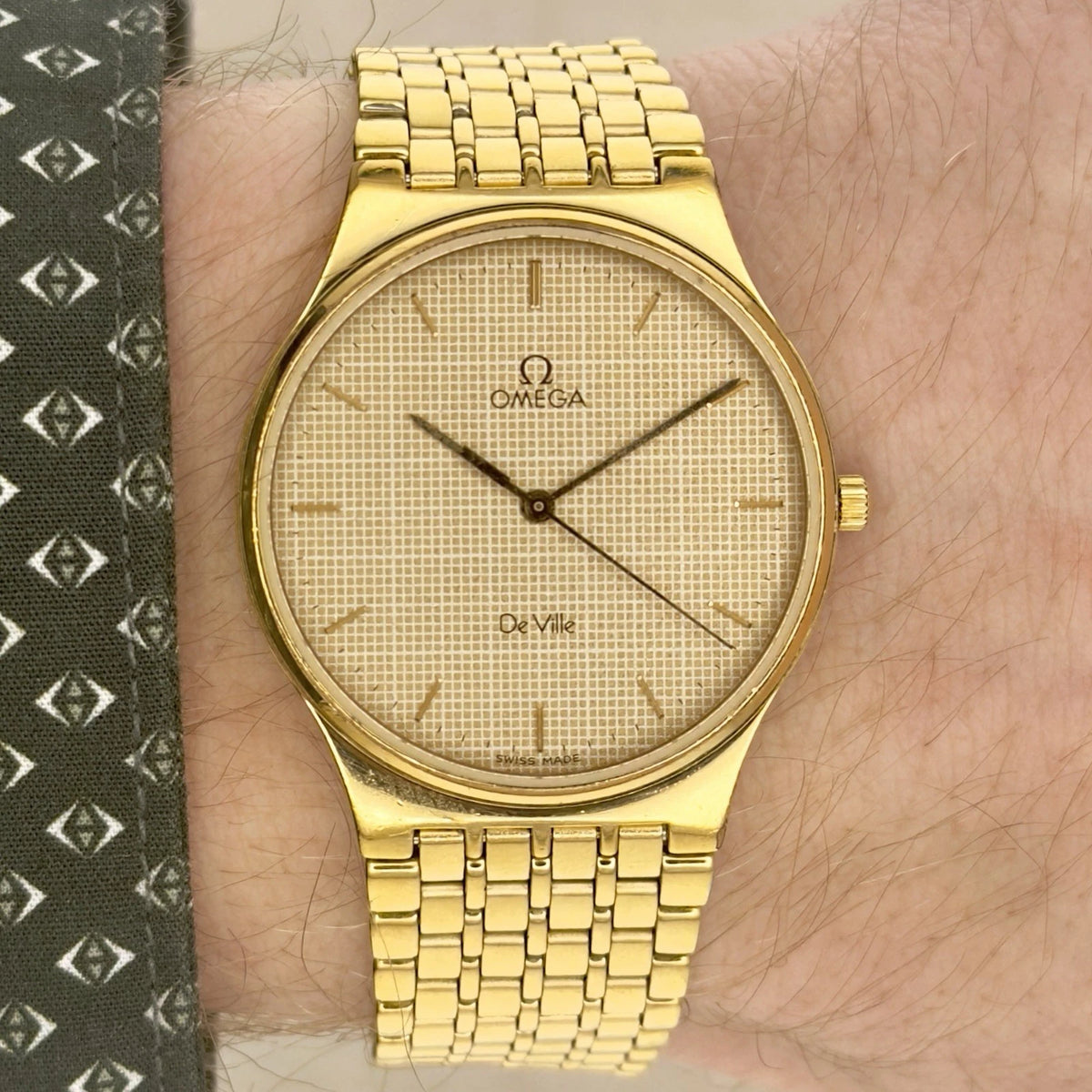 Vintage Omega De Ville - Gold Checker Dial - Quartz - Ref 195.0038