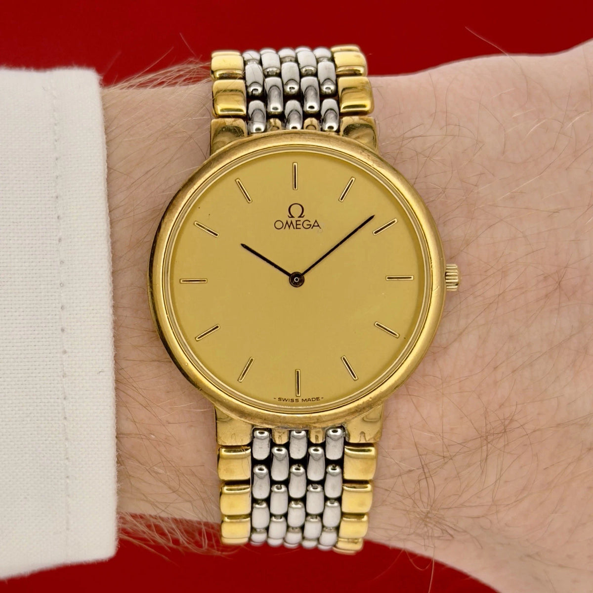 Vintage 1980s Omega De Ville Quartz- Two Tone - Ref 395.0875