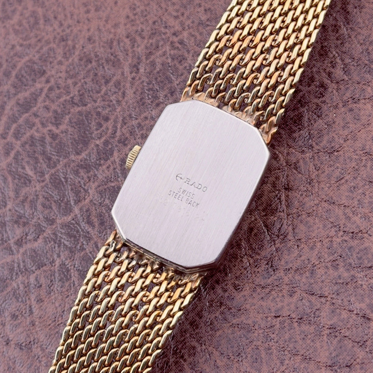 Vintage 1970s Rado Tank - Integrated Bracelet - Brushed Dial