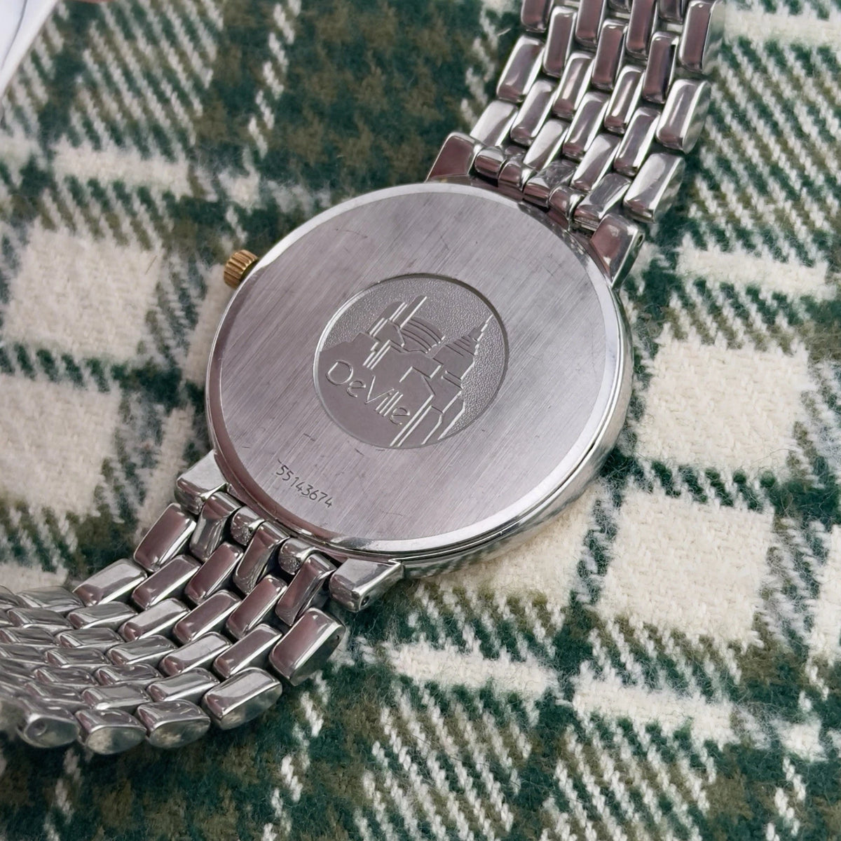 Vintage 1980s Omega De Ville Quartz- Gold Dial - Ref 395.0875