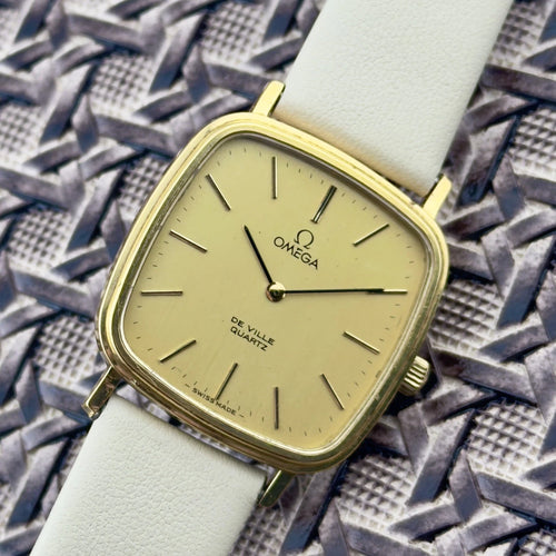 Vintage 1977 Omega De Ville Quartz - Gold Dial - Ref 191.0045