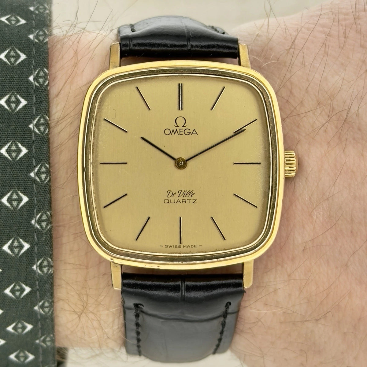 Vintage 1977 Omega De Ville Quartz - Gold Dial - Ref 191.0045