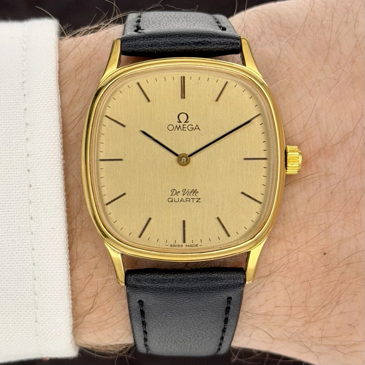 Vintage 1980s Omega De Ville Quartz - Gold Dial - Ref 191.0073