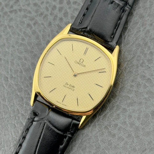 Vintage 1980s Omega De Ville Quartz - Gold Grid Dial - Ref 191.0099