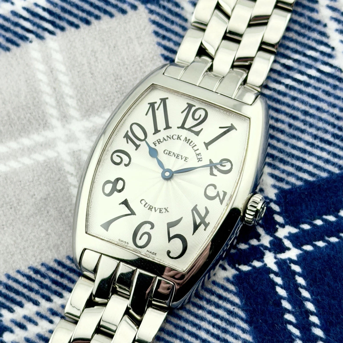 Franck Muller Curvex - Ref 7502 - White Guilloche Dial - Tonneau Case