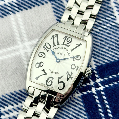 Franck Muller Curvex - Ref 7502 - White Guilloche Dial - Tonneau Case