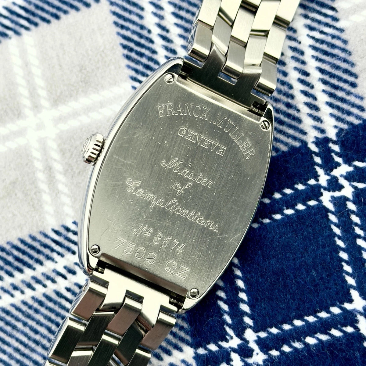 Franck Muller Curvex - Ref 7502 - White Guilloche Dial - Tonneau Case