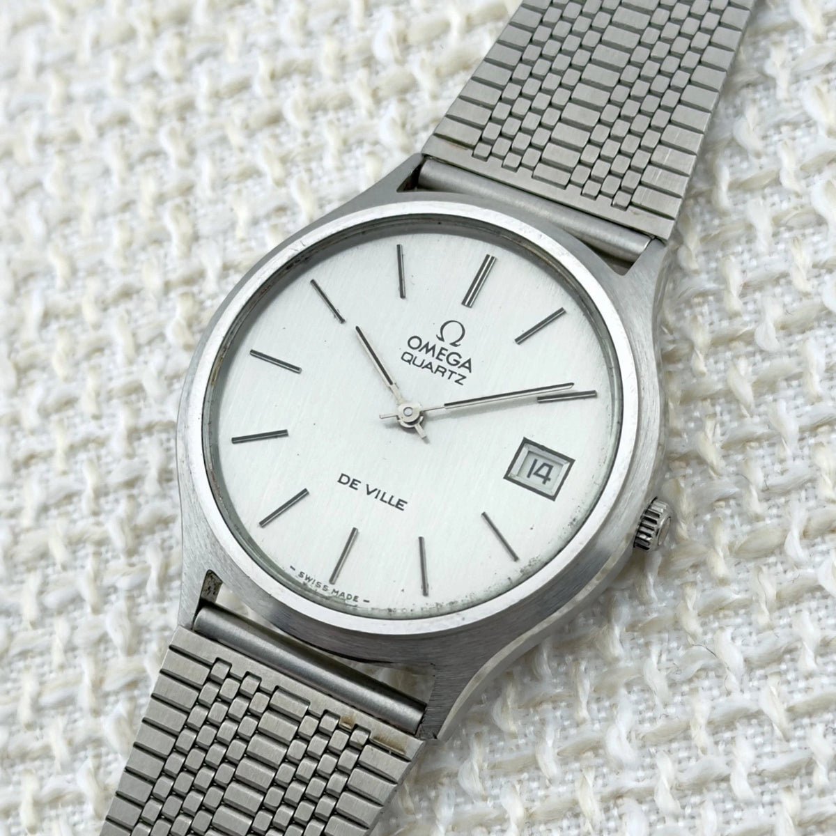 Vintage 1978 Omega De Ville Quartz Silver - With Papers - 35mm