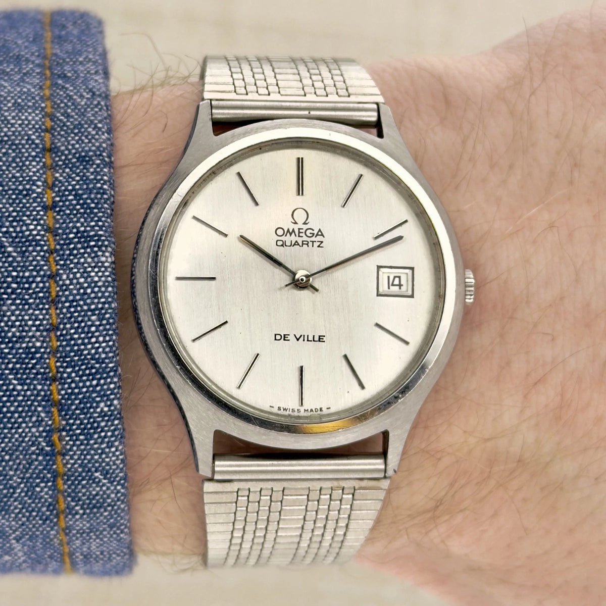 Vintage 1978 Omega De Ville Quartz Silver - With Papers - 35mm