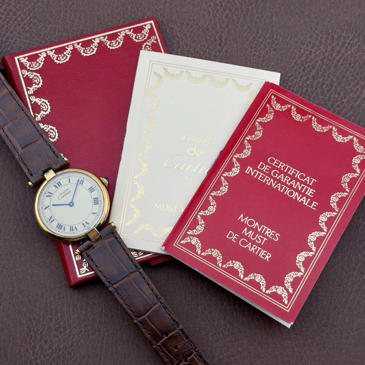 Vintage 1990 Cartier Must Vendome - Roman Numeral Dial - With Original Papers