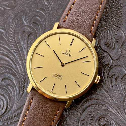 Vintage 1981 Omega De Ville Quartz - Gold Dial - Ref 191.0044