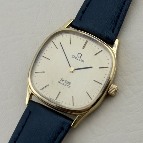Vintage 1979 Omega De Ville Quartz - Gold Dial - Push Crown