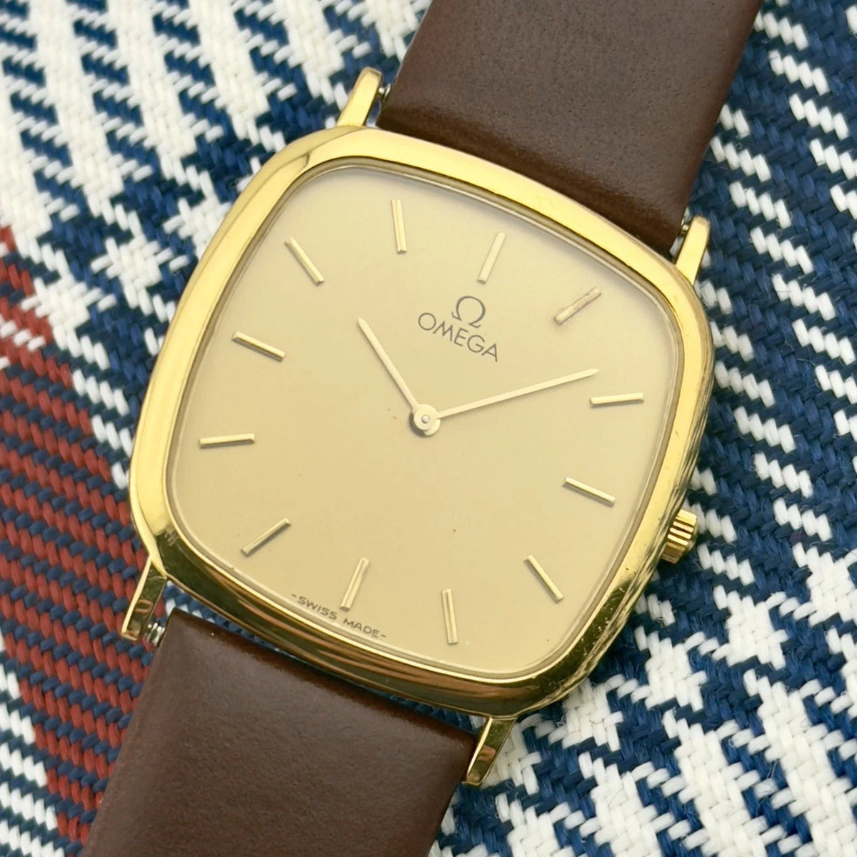 Vintage 1990s Omega De Ville Square Tank - Quartz - Ref 195.0077