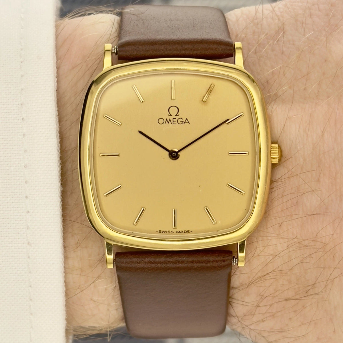 Vintage 1990s Omega De Ville Square Tank - Quartz - Ref 195.0077