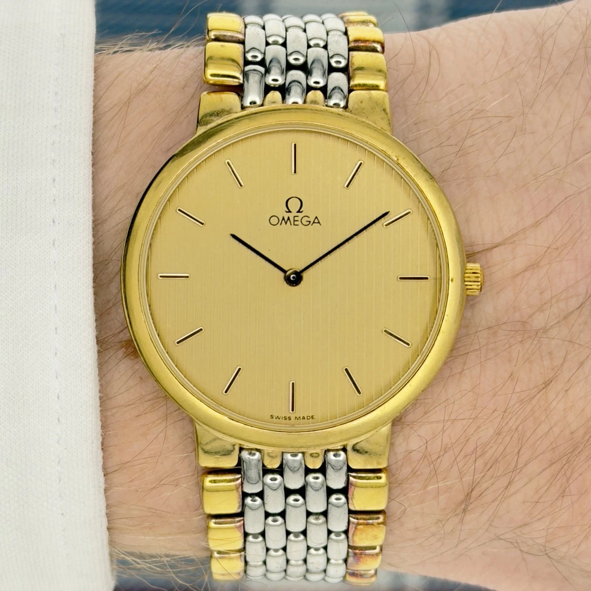 Vintage 1980s Omega De Ville Quartz- Two Tone - Ref 395.0875