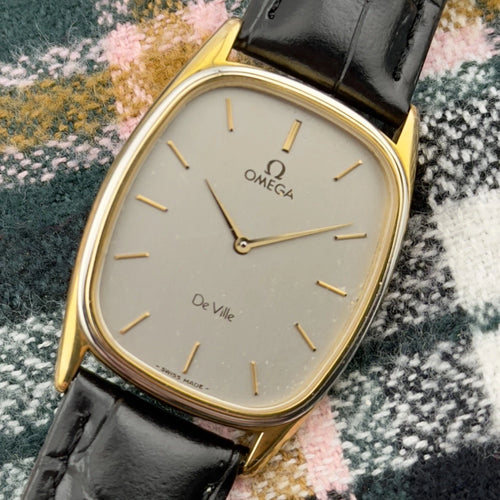 Vintage 1982 Omega De Ville Tank - Gray Slate Dial - Ref 191.0168