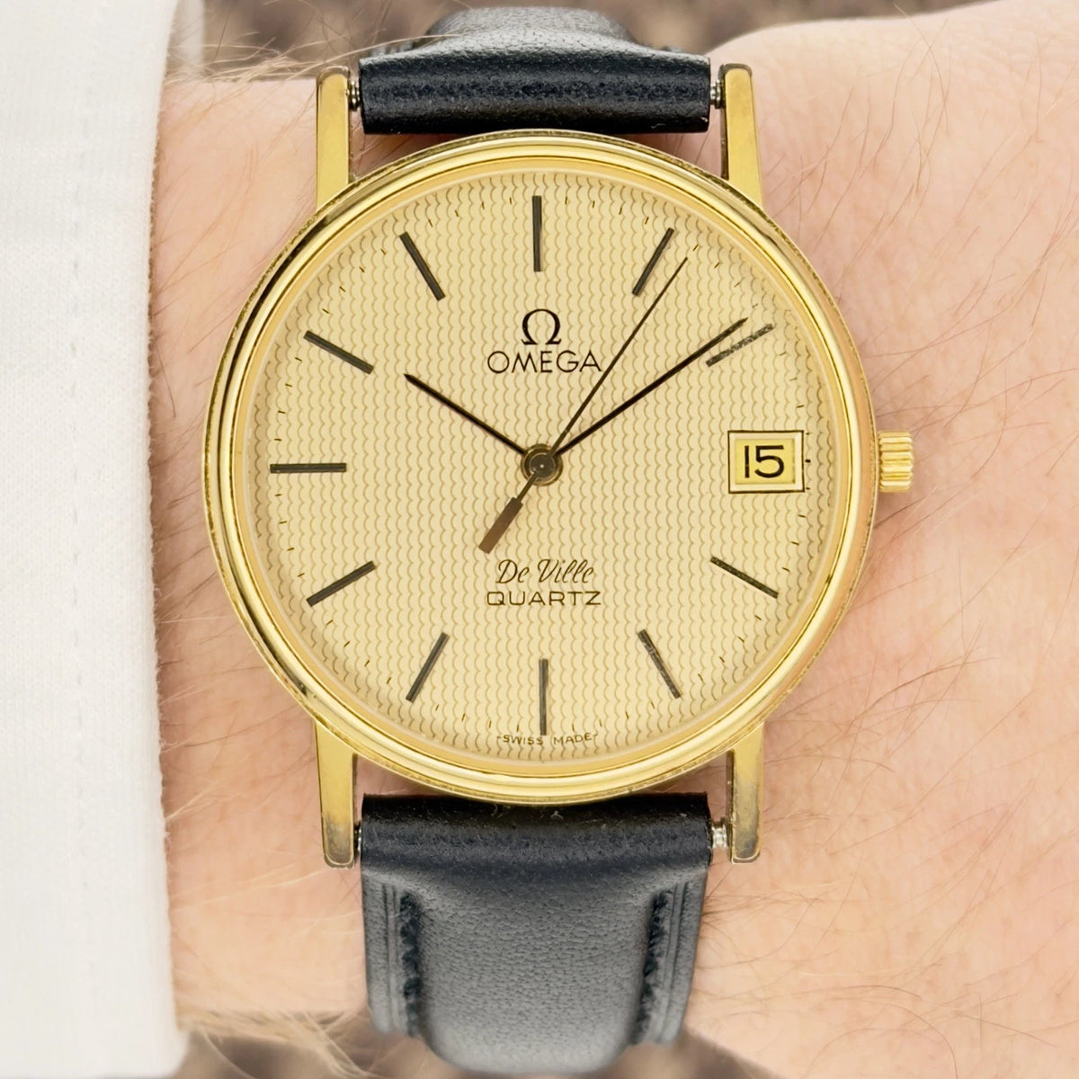 Vintage 1980s Omega Deville Quartz - Pattern Dial - Ref 192.0056