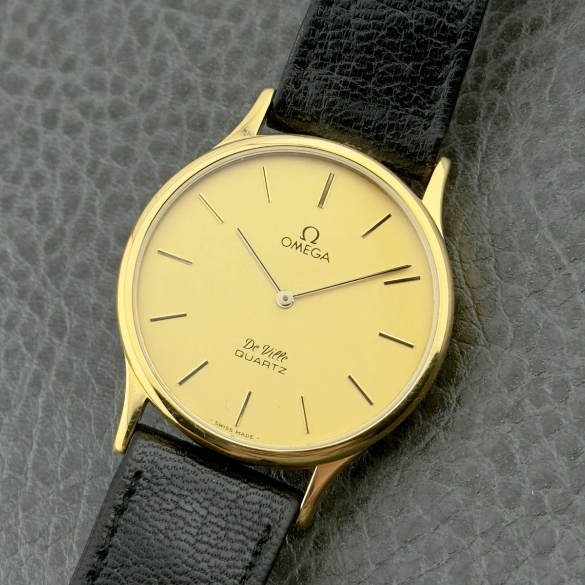 Vintage 1980 Omega De Ville Quartz - Gold Dial - Ref 191.0130