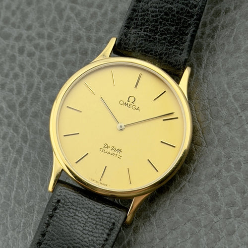 Vintage 1980 Omega De Ville Quartz - Gold Dial - Ref 191.0130