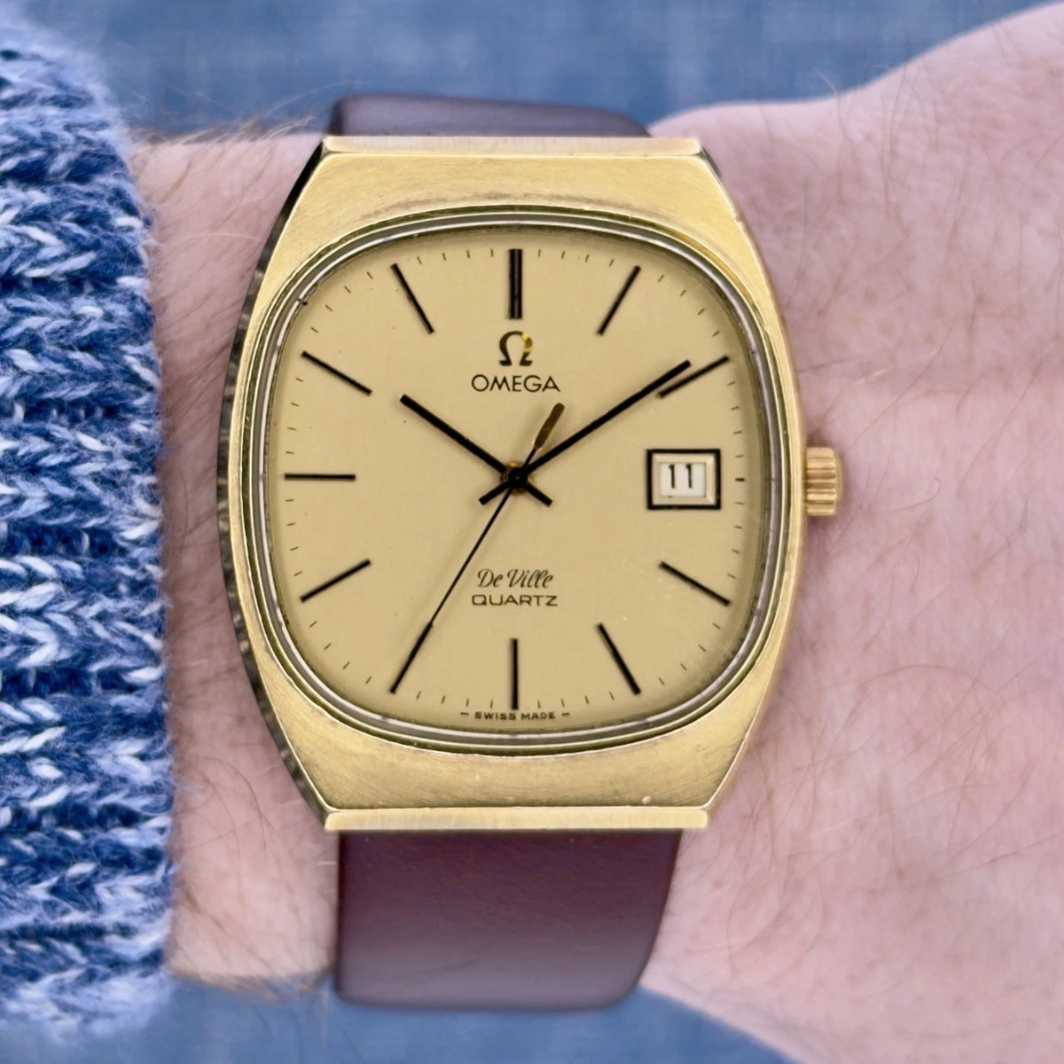 Vintage 1970s Omega De Ville - Gol Dial - Quartz - Ref 192.0035