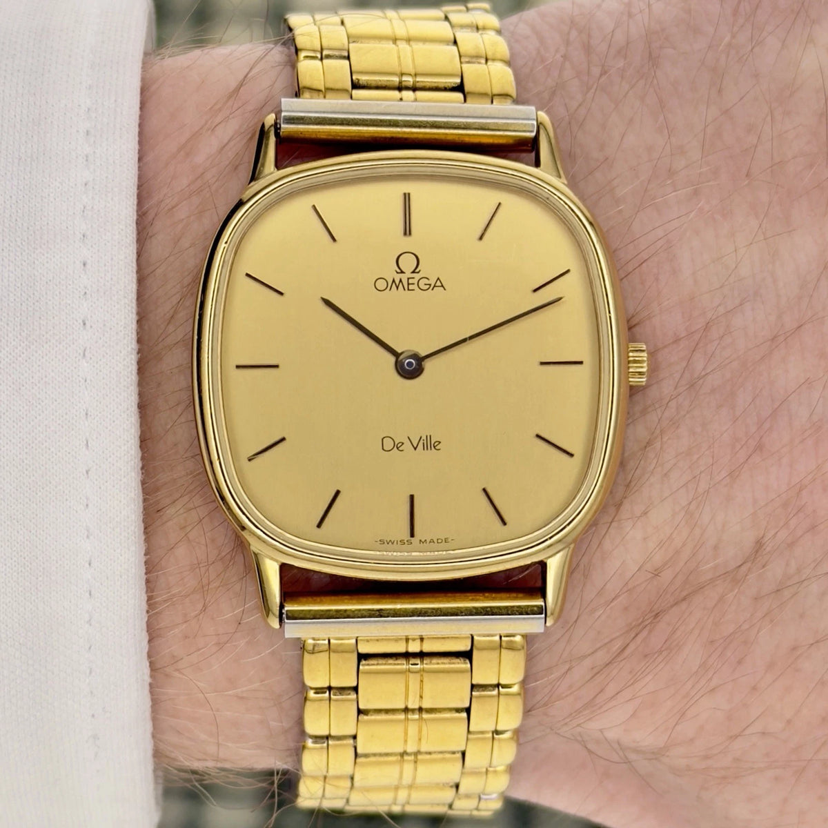 Vintage 1980s Omega De Ville Quartz - Gold Dial - Ref 191.0219